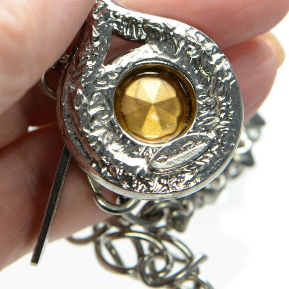 Vintage Oscar de La Renta Crystal Teardrop Necklace - Picture 6 of 8